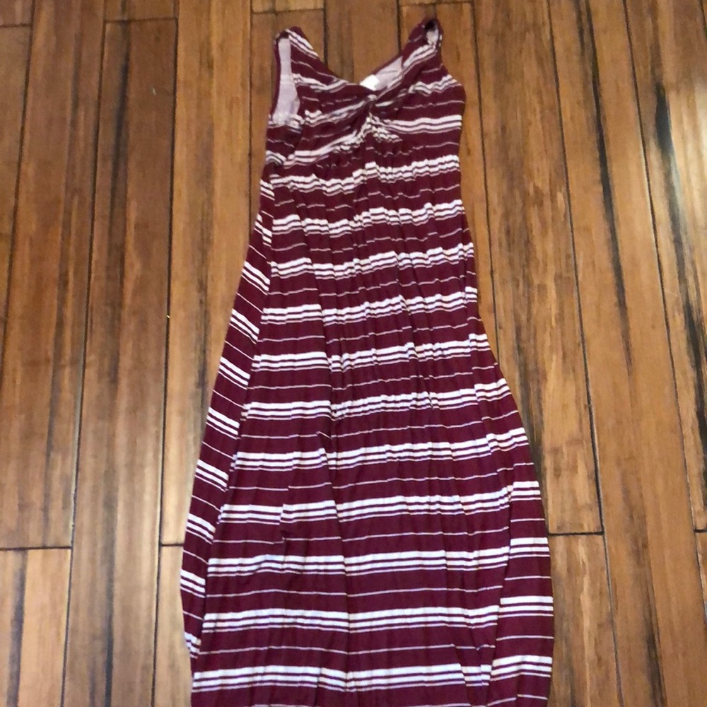 Red stripped maxi maternity dress size small